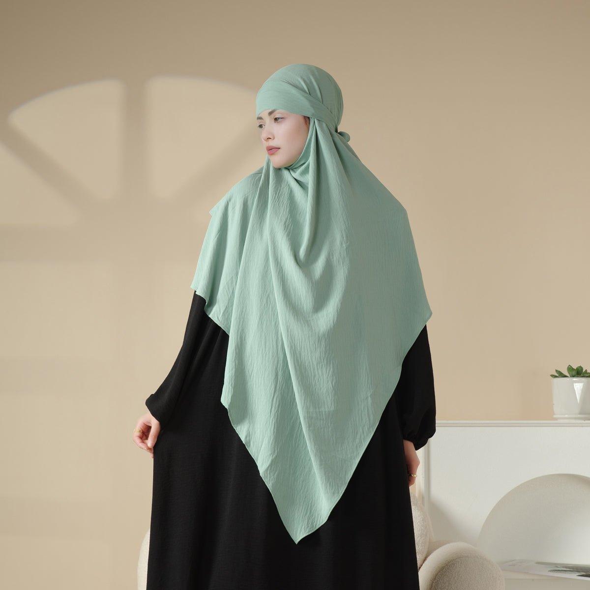MK011  Stunning Two-Layer Crepe Khimar Mariam's Collection