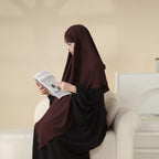 MK011  Stunning Two-Layer Crepe Khimar Mariam's Collection