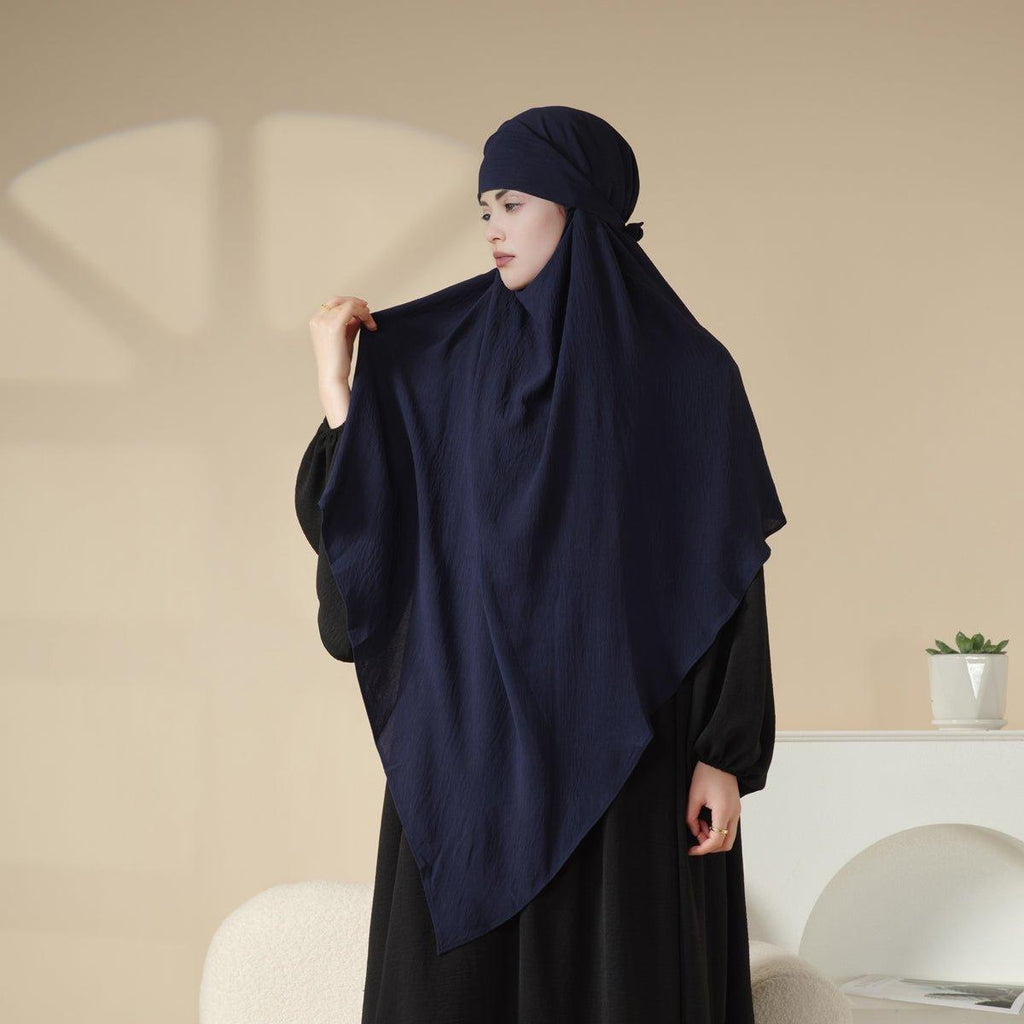 MK011  Stunning Two-Layer Crepe Khimar Mariam's Collection