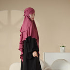 MK011  Stunning Two-Layer Crepe Khimar Mariam's Collection