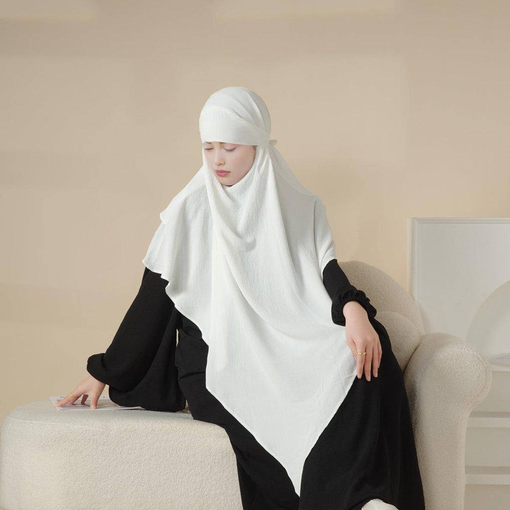 MK011  Stunning Two-Layer Crepe Khimar Mariam's Collection