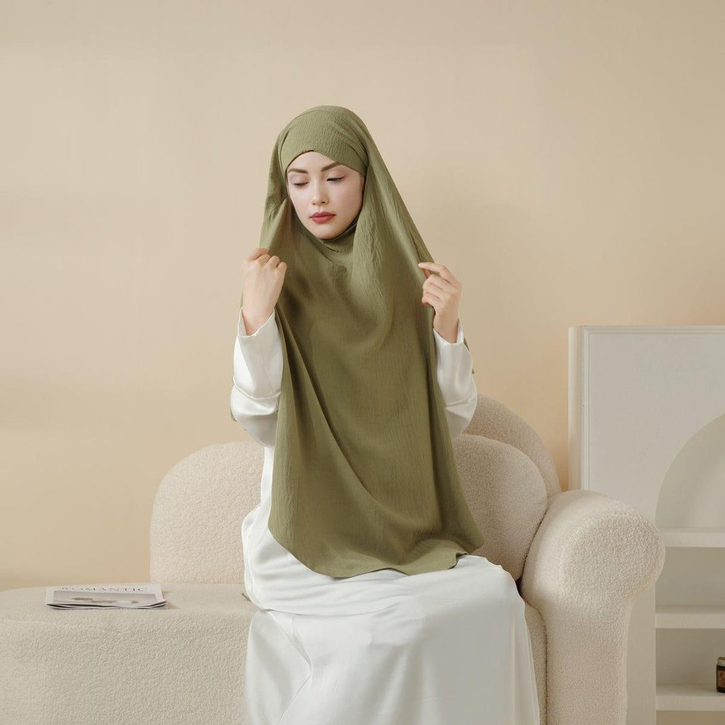 Comfort Crepe One Layer Khimar (MK014) Mariam's Collection
