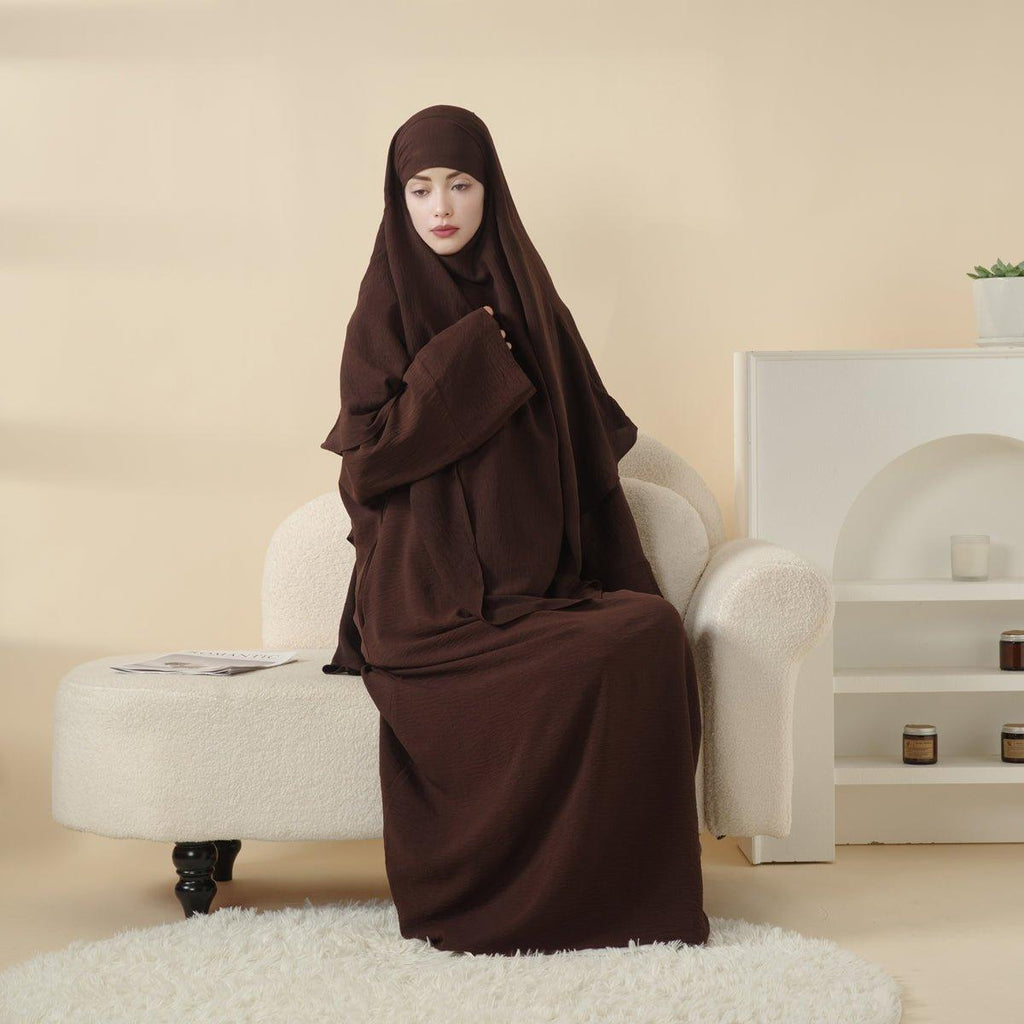 MK015 New Crepe Set Khimar Mariam's Collection