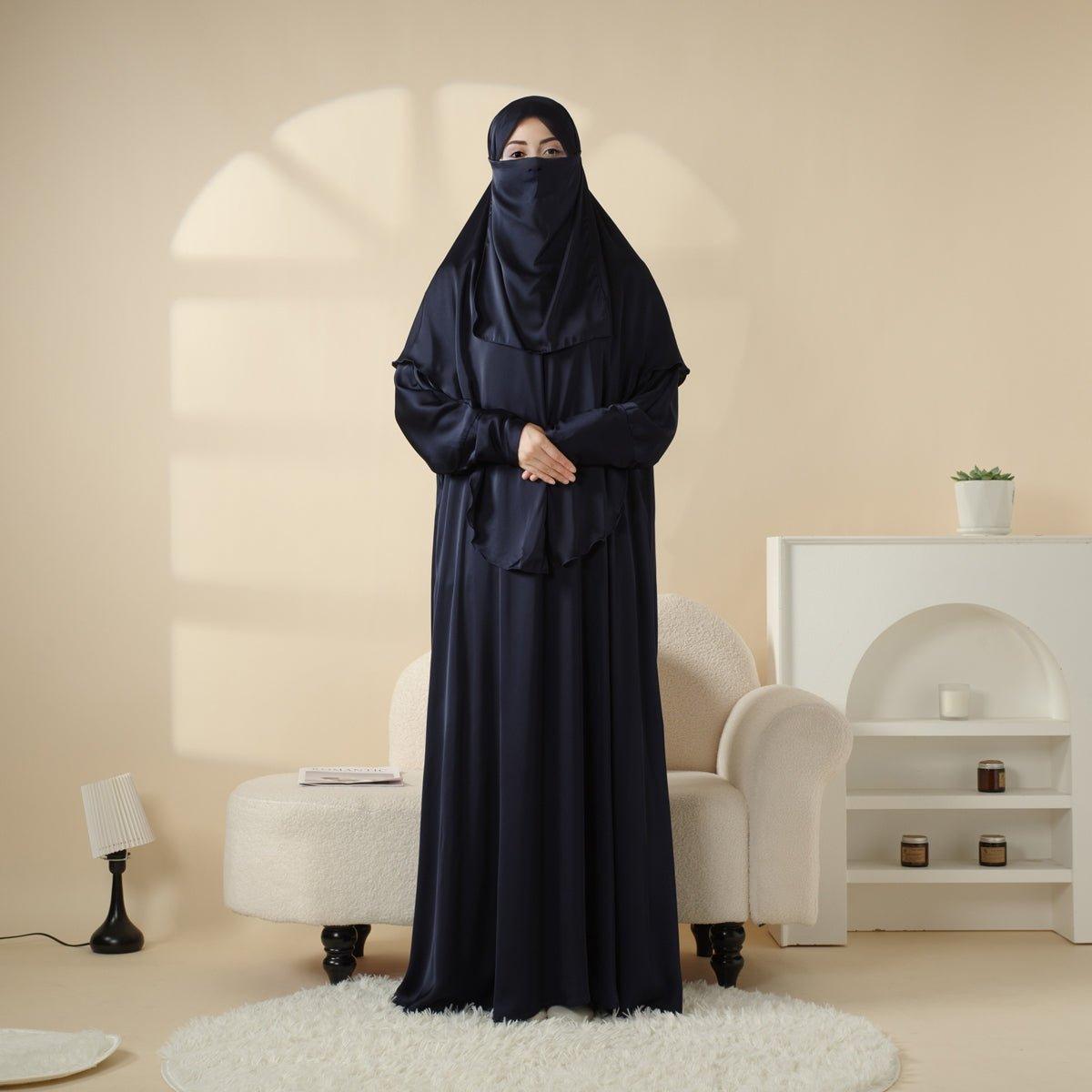 Abaya With Niqab and Khimar | Satin Niqab Khimar and Abaya (MK016) - SJB-DIAMOND ELITES