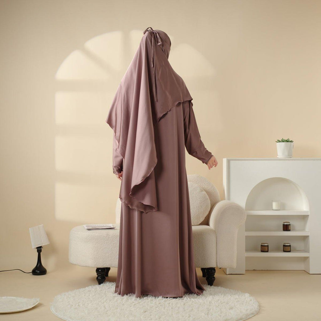 Abaya With Niqab and Khimar | Satin Niqab Khimar and Abaya (MK016) - SJB-DIAMOND ELITES