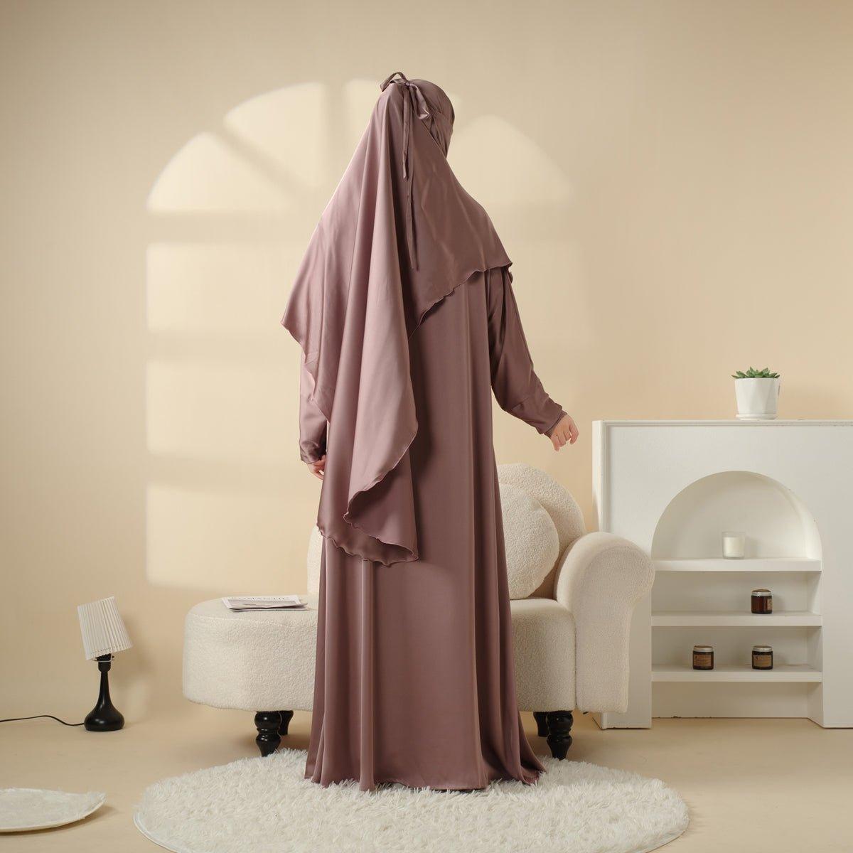 Abaya With Niqab and Khimar | Satin Niqab Khimar and Abaya (MK016) - SJB-DIAMOND ELITES