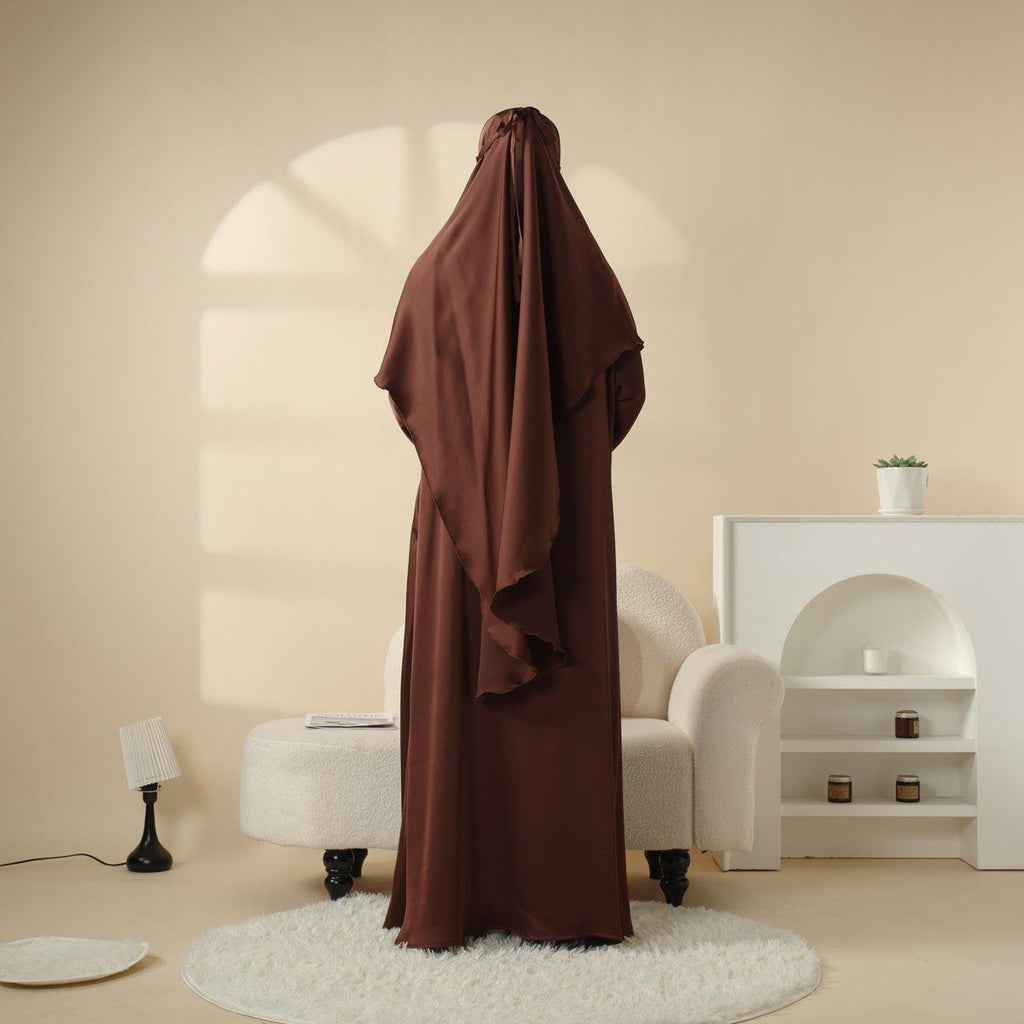 Abaya With Niqab and Khimar | Satin Niqab Khimar and Abaya (MK016) - SJB-DIAMOND ELITES
