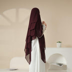 MK017 Scarf 3-Layer Long Khimar - SJB-DIAMOND ELITES