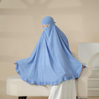 MK019 Ruffled Solid Elastic Long Shawl Khimar - SJB-DIAMOND ELITES