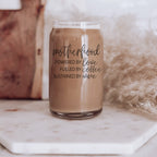 Motherhood Definition 17oz Glass Tumbler With Bamboo Lid And 2 Stainless Straws BandsCo Straps