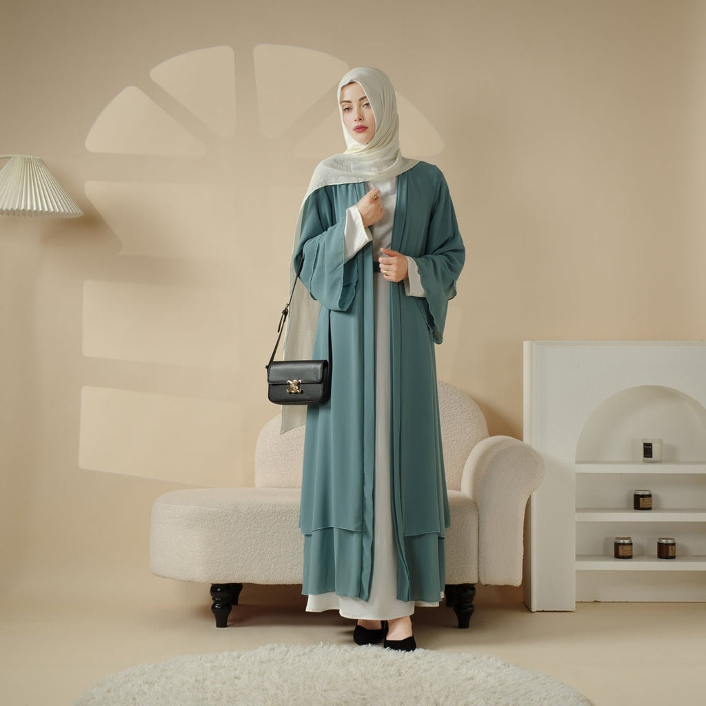 Stylish Chiffon Muslim Set Abaya (MOA008) - SJB-DIAMOND ELITES