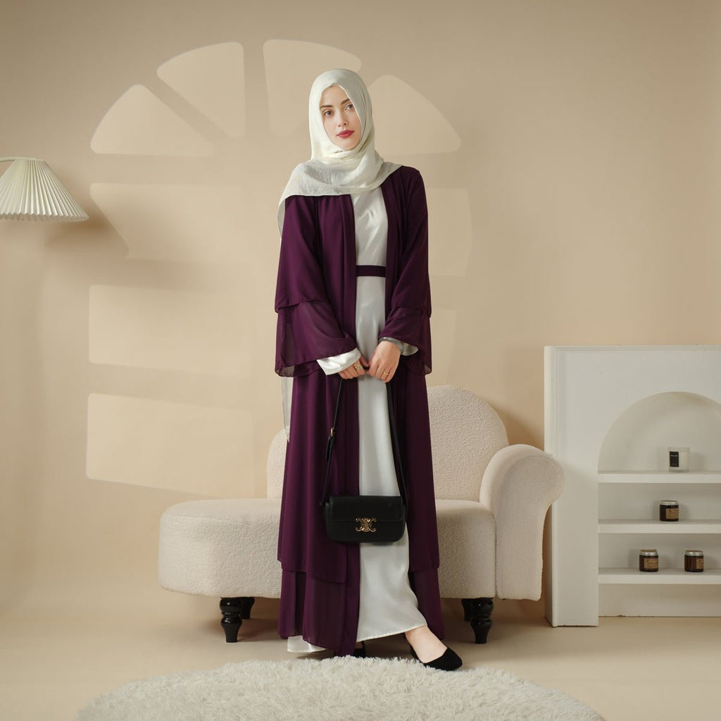 Stylish Chiffon Muslim Set Abaya (MOA008) - SJB-DIAMOND ELITES