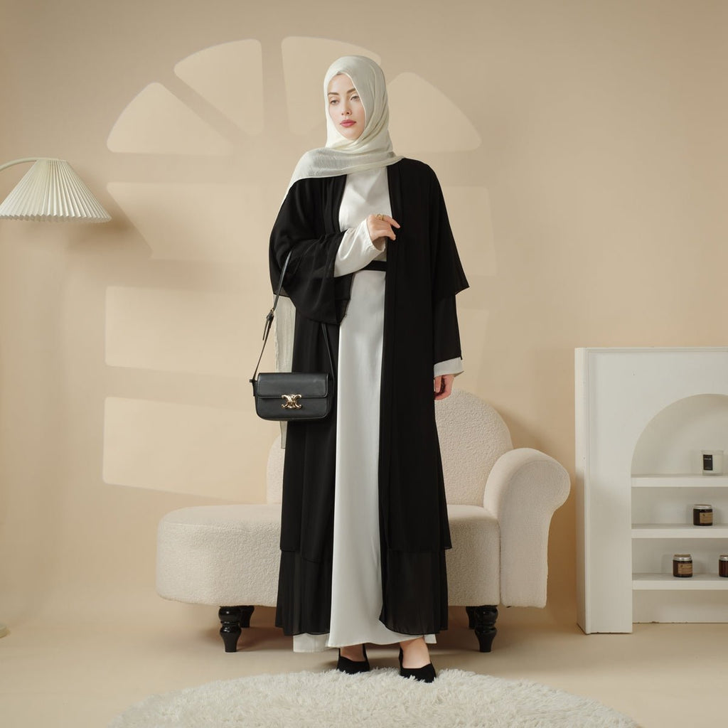 Stylish Chiffon Muslim Set Abaya (MOA008) - SJB-DIAMOND ELITES