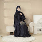 Plain Linen Abaya 3-Piece Set (MOA016) - SJB-DIAMOND ELITES