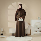 Plain Linen Abaya 3-Piece Set (MOA016) - SJB-DIAMOND ELITES