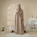 5-Piece Set Butterfly Abaya With Niqab, Loose Full Cover Satin Abaya (MOA019) - SJB-DIAMOND ELITES