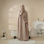 5-Piece Set Butterfly Abaya With Niqab, Loose Full Cover Satin Abaya (MOA019) - SJB-DIAMOND ELITES