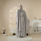 5-Piece Set Butterfly Abaya With Niqab, Loose Full Cover Satin Abaya (MOA019) - SJB-DIAMOND ELITES