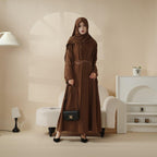 Tulip Embroidery Open Abaya 4-Piece Set (MOA051) - SJB-DIAMOND ELITES
