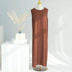 Solid Color Elegant Open Abaya with Pockets | 3-Piece Set Open Abaya (MOA092)