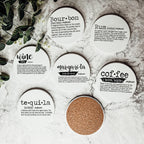 Funny Drink Definition Coasters Set Dictionary Quote Coasters For Bar And Countertop Decor BandsCo Straps