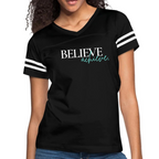 Womens Vintage Sport Graphic T-shirt - Believe and Achieve - SJB-DIAMOND ELITES