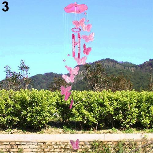 Model Creative Crystal Butterflies-Wind Chime Hanging Ornament  Mobile Wind Bell Garden Ornament Lucky Yard Garden Living Room Home/Wall/Room For Mom Birthday Gift Metal Music Wind Chimes Indoor & Outdoor Decor Stevvex