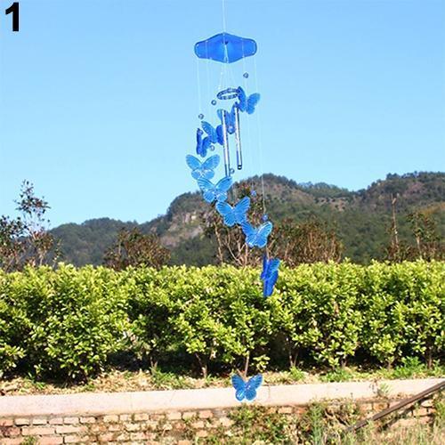 Model Creative Crystal Butterflies-Wind Chime Hanging Ornament  Mobile Wind Bell Garden Ornament Lucky Yard Garden Living Room Home/Wall/Room For Mom Birthday Gift Metal Music Wind Chimes Indoor & Outdoor Decor Stevvex