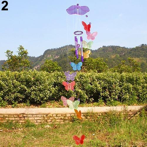 Model Creative Crystal Butterflies-Wind Chime Hanging Ornament  Mobile Wind Bell Garden Ornament Lucky Yard Garden Living Room Home/Wall/Room For Mom Birthday Gift Metal Music Wind Chimes Indoor & Outdoor Decor Stevvex