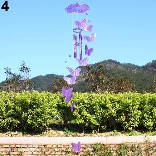 Model Creative Crystal Butterflies-Wind Chime Hanging Ornament  Mobile Wind Bell Garden Ornament Lucky Yard Garden Living Room Home/Wall/Room For Mom Birthday Gift Metal Music Wind Chimes Indoor & Outdoor Decor Stevvex