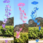 Model Creative Crystal Butterflies-Wind Chime Hanging Ornament  Mobile Wind Bell Garden Ornament Lucky Yard Garden Living Room Home/Wall/Room For Mom Birthday Gift Metal Music Wind Chimes Indoor & Outdoor Decor Stevvex