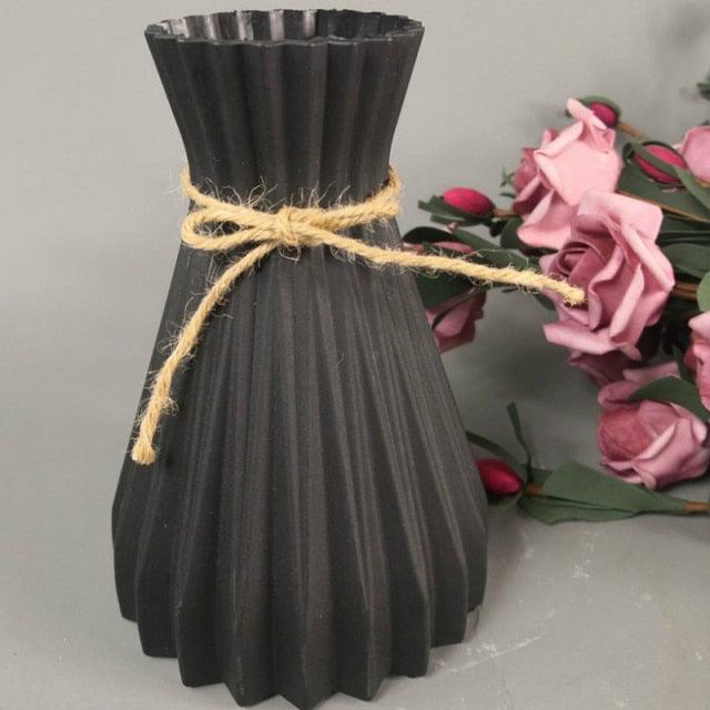 Modern Artifical Floral Plastic Vase Imitation Ceramic Flower Pot For Home Decor Living Room Centerpieces And Events Ornamnet Stevvex
