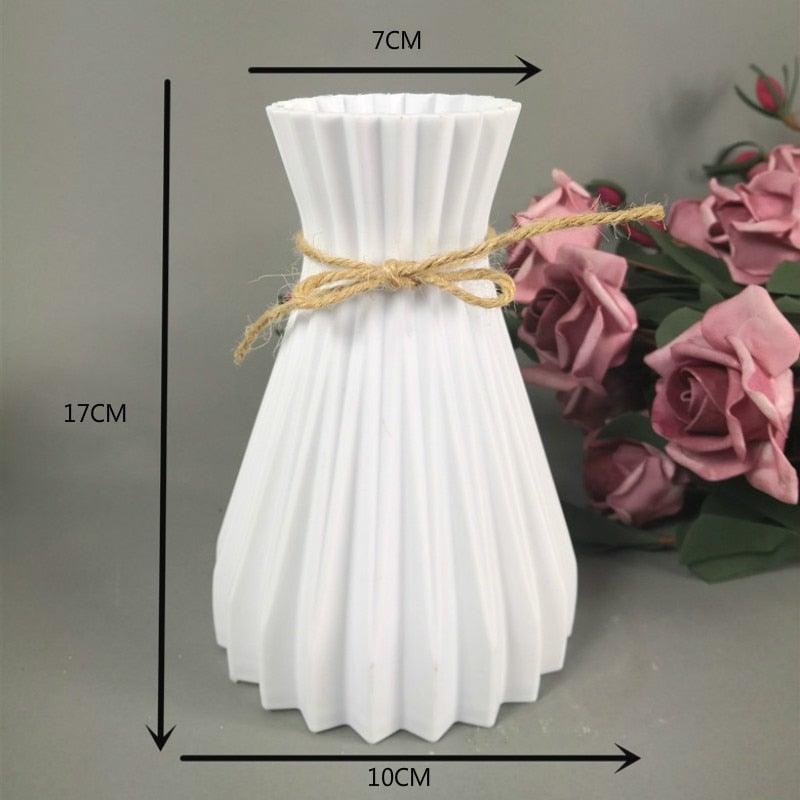 Modern Artifical Floral Plastic Vase Imitation Ceramic Flower Pot For Home Decor Living Room Centerpieces And Events Ornamnet Stevvex