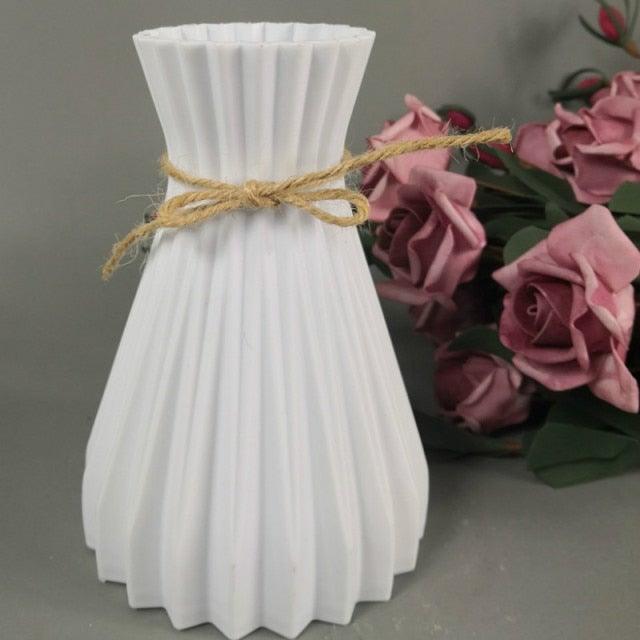 Modern Artifical Floral Plastic Vase Imitation Ceramic Flower Pot For Home Decor Living Room Centerpieces And Events Ornamnet Stevvex