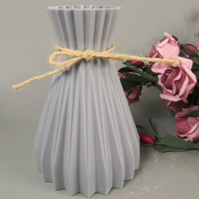 Modern Artifical Floral Plastic Vase Imitation Ceramic Flower Pot For Home Decor Living Room Centerpieces And Events Ornamnet Stevvex