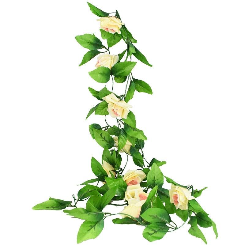 Modern Artificial Green Eucalyptus Leaves Garland Wisteria Rattan Fake Decor Silk Leaf Vines For Wedding Birthday Party Decor Stevvex