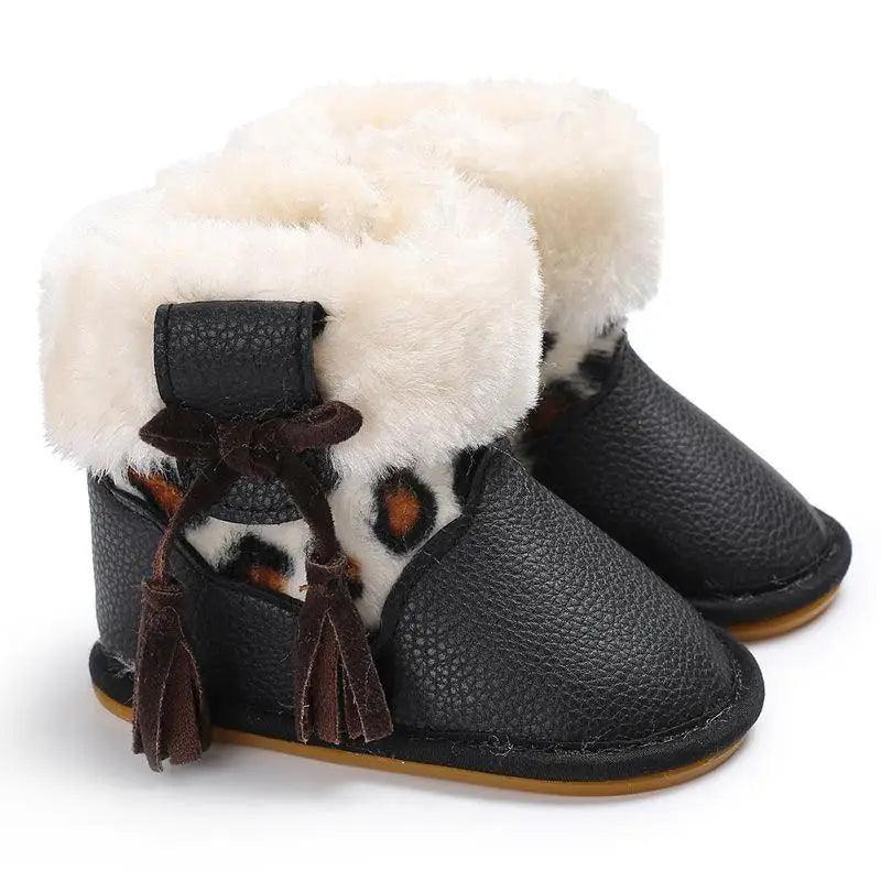 Modern Baby Leopard Print Rubber Sole Non-slip Baby Shoes Fashion Shoes Boots for Girls And Kids