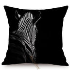 Modern Black And White Animals Portrait Photography Of Lion Zebra Elephant Tiger Pattern Sofa Pillow Cover Home Decor Square Cushions Cover 45x45cm Stevvex