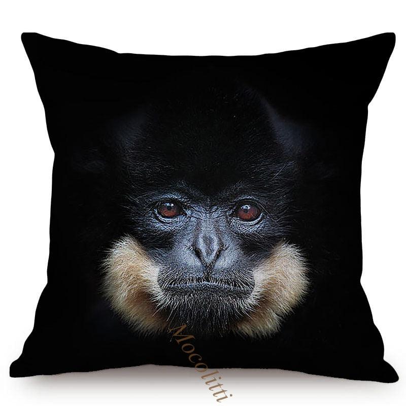 Modern Black And White Animals Portrait Photography Of Lion Zebra Elephant Tiger Pattern Sofa Pillow Cover Home Decor Square Cushions Cover 45x45cm Stevvex