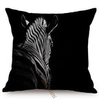 Modern Black And White Animals Portrait Photography Of Lion Zebra Elephant Tiger Pattern Sofa Pillow Cover Home Decor Square Cushions Cover 45x45cm Stevvex