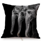 Modern Black And White Animals Portrait Photography Of Lion Zebra Elephant Tiger Pattern Sofa Pillow Cover Home Decor Square Cushions Cover 45x45cm Stevvex