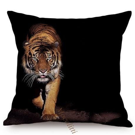Modern Black And White Animals Portrait Photography Of Lion Zebra Elephant Tiger Pattern Sofa Pillow Cover Home Decor Square Cushions Cover 45x45cm Stevvex