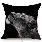 Modern Black And White Animals Portrait Photography Of Lion Zebra Elephant Tiger Pattern Sofa Pillow Cover Home Decor Square Cushions Cover 45x45cm Stevvex