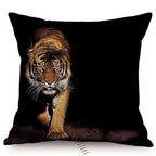 Modern Black And White Animals Portrait Photography Of Lion Zebra Elephant Tiger Pattern Sofa Pillow Cover Home Decor Square Cushions Cover 45x45cm Stevvex