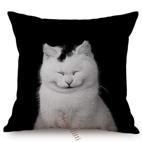 Modern Black And White Animals Portrait Photography Of Lion Zebra Elephant Tiger Pattern Sofa Pillow Cover Home Decor Square Cushions Cover 45x45cm Stevvex