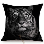 Modern Black And White Animals Portrait Photography Of Lion Zebra Elephant Tiger Pattern Sofa Pillow Cover Home Decor Square Cushions Cover 45x45cm Stevvex