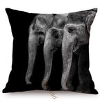 Modern Black And White Animals Portrait Photography Of Lion Zebra Elephant Tiger Pattern Sofa Pillow Cover Home Decor Square Cushions Cover 45x45cm Stevvex