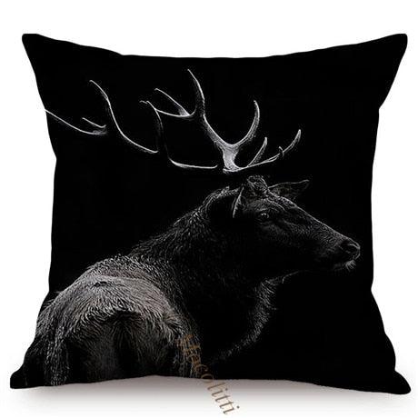 Modern Black And White Animals Portrait Photography Of Lion Zebra Elephant Tiger Pattern Sofa Pillow Cover Home Decor Square Cushions Cover 45x45cm Stevvex