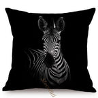 Modern Black And White Animals Portrait Photography Of Lion Zebra Elephant Tiger Pattern Sofa Pillow Cover Home Decor Square Cushions Cover 45x45cm Stevvex