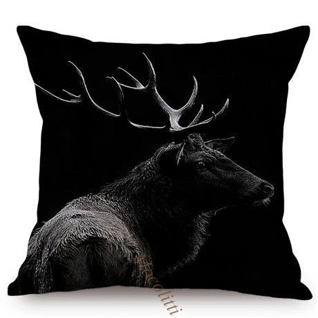 Modern Black And White Animals Portrait Photography Of Lion Zebra Elephant Tiger Pattern Sofa Pillow Cover Home Decor Square Cushions Cover 45x45cm Stevvex